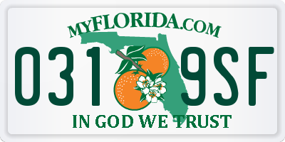FL license plate 0319SF