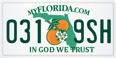 FL license plate 0319SH