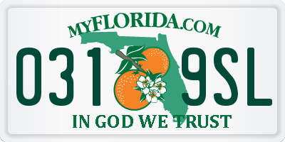 FL license plate 0319SL