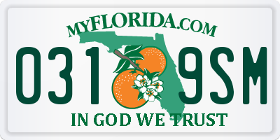 FL license plate 0319SM