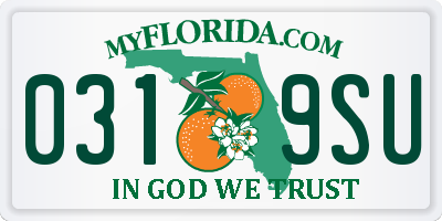 FL license plate 0319SU