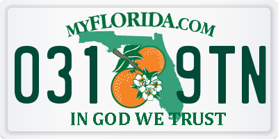 FL license plate 0319TN