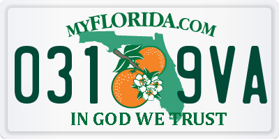 FL license plate 0319VA