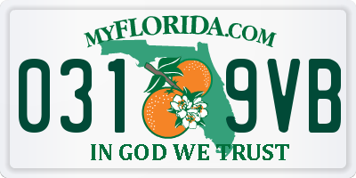 FL license plate 0319VB