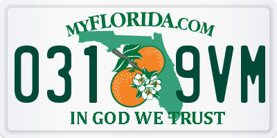 FL license plate 0319VM