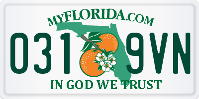 FL license plate 0319VN