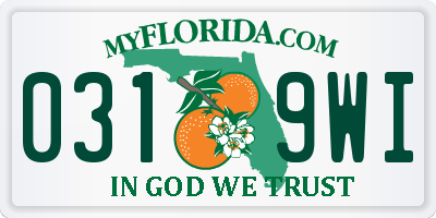 FL license plate 0319WI