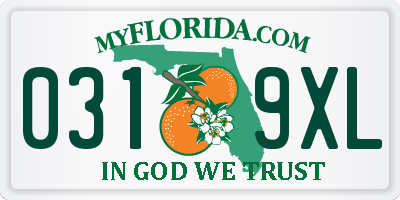 FL license plate 0319XL