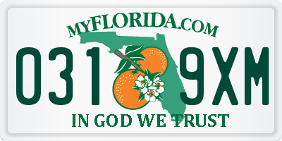FL license plate 0319XM