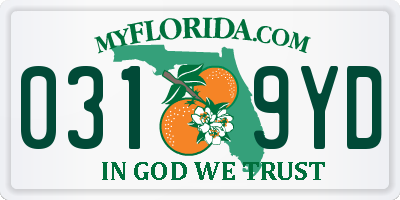 FL license plate 0319YD