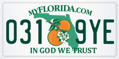 FL license plate 0319YE