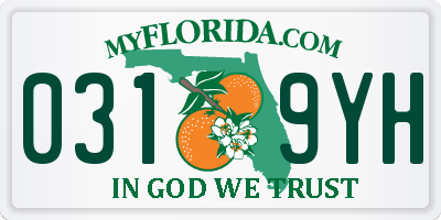 FL license plate 0319YH