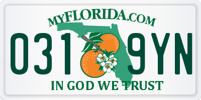 FL license plate 0319YN