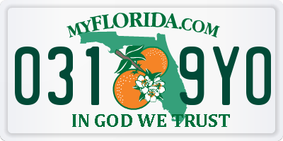 FL license plate 0319YO