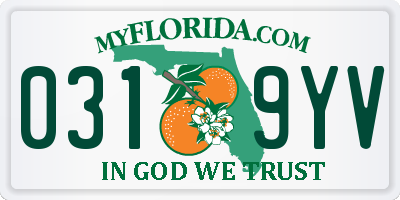 FL license plate 0319YV