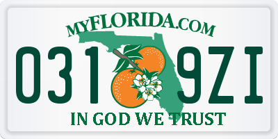 FL license plate 0319ZI
