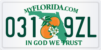 FL license plate 0319ZL