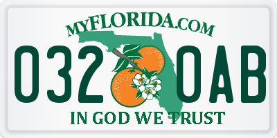 FL license plate 0320AB