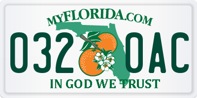 FL license plate 0320AC