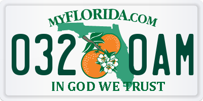 FL license plate 0320AM