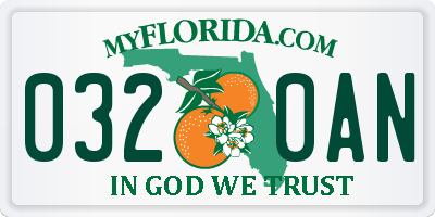 FL license plate 0320AN