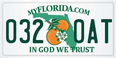 FL license plate 0320AT