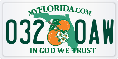 FL license plate 0320AW