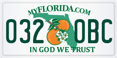 FL license plate 0320BC