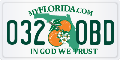 FL license plate 0320BD