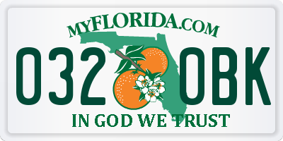 FL license plate 0320BK