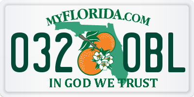 FL license plate 0320BL