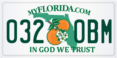 FL license plate 0320BM