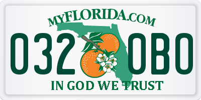 FL license plate 0320BO