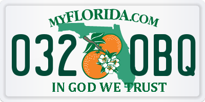 FL license plate 0320BQ