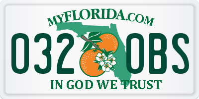FL license plate 0320BS