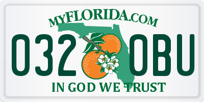 FL license plate 0320BU