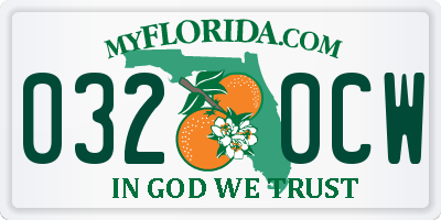 FL license plate 0320CW
