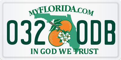 FL license plate 0320DB