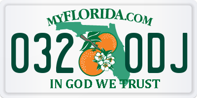 FL license plate 0320DJ