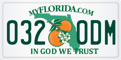 FL license plate 0320DM