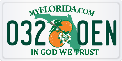 FL license plate 0320EN
