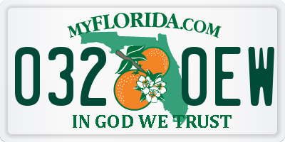 FL license plate 0320EW