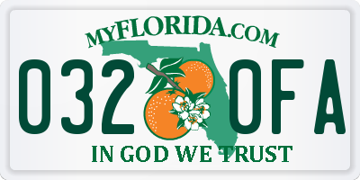 FL license plate 0320FA