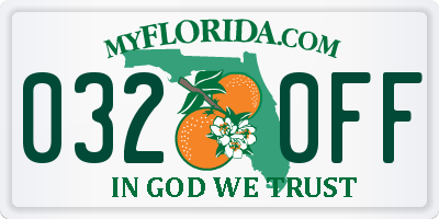 FL license plate 0320FF