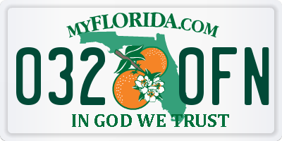 FL license plate 0320FN