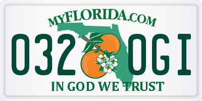 FL license plate 0320GI