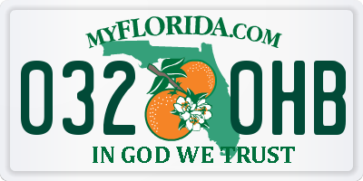 FL license plate 0320HB