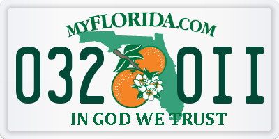 FL license plate 0320II