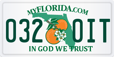 FL license plate 0320IT