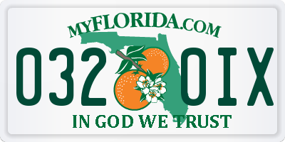 FL license plate 0320IX